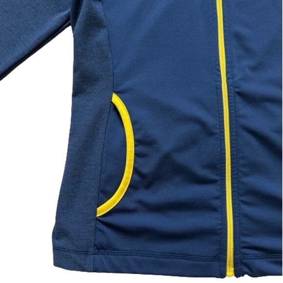 Slazenger Blue Yellow Trim Zip Front Pockets Golf Active Workout Jacket Size XS - Picture 9 of 13